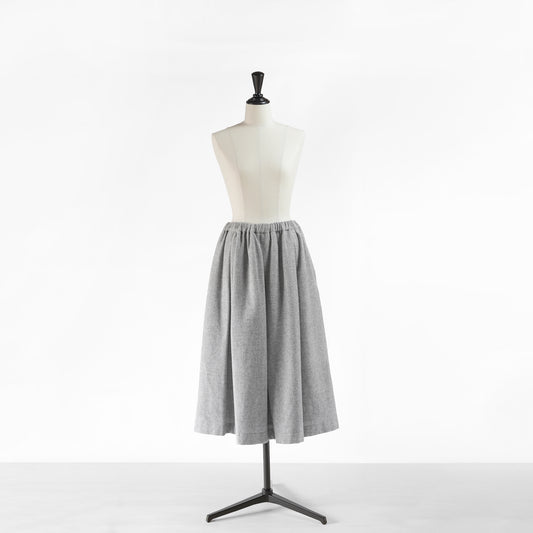 STAMP AND DIARY WOOL CHECK TUCK GATHER SKIRT