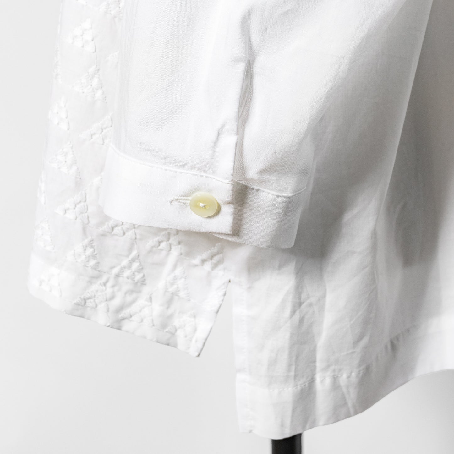 24SS STAMP AND DIARY Embroidery Stand Collar Big Blouse