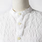 24SS STAMP AND DIARY Embroidery Stand Collar Big Blouse