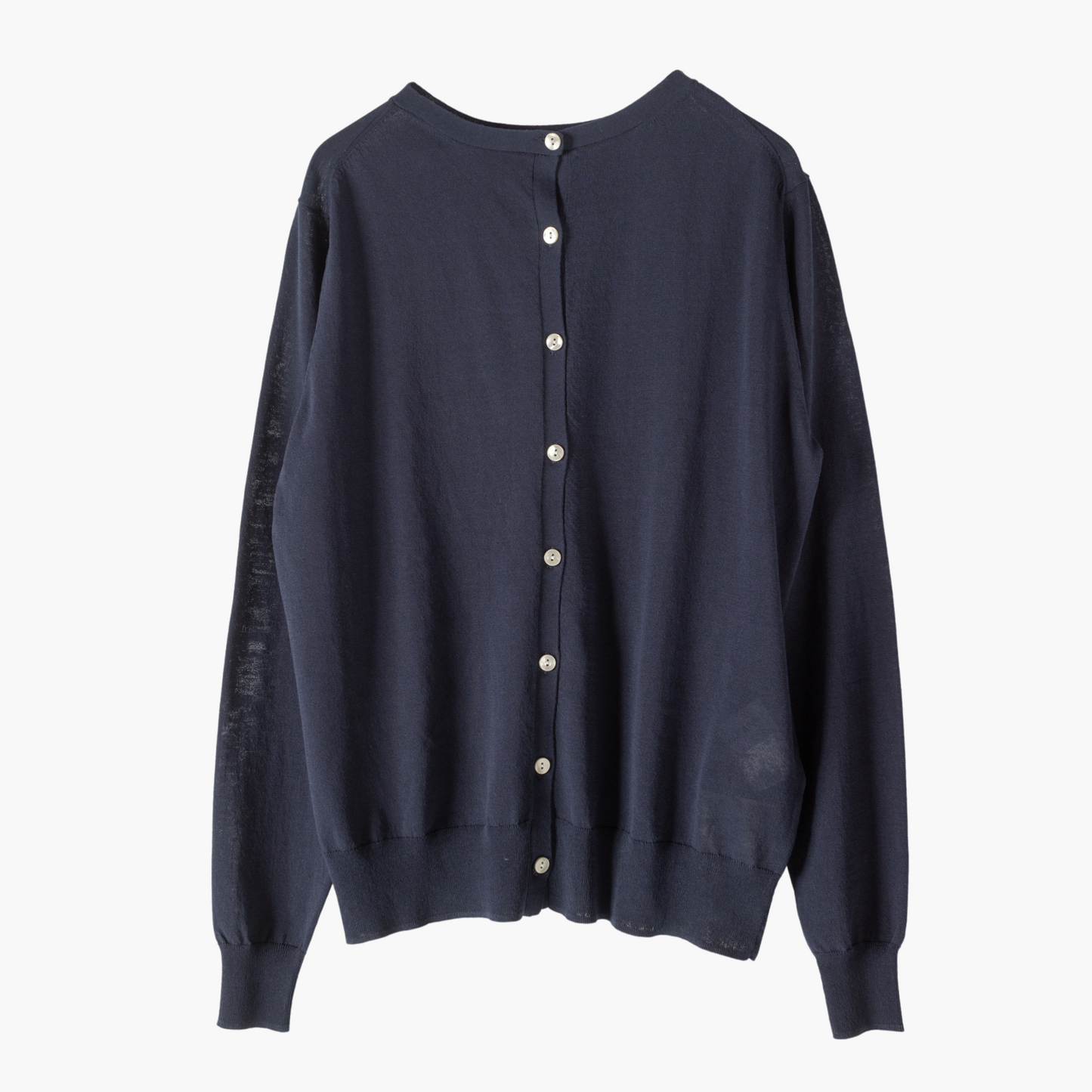 STAMP AND DIARY COOL COTTON STANDARD 2WAY CREW NECK CARDIGAN