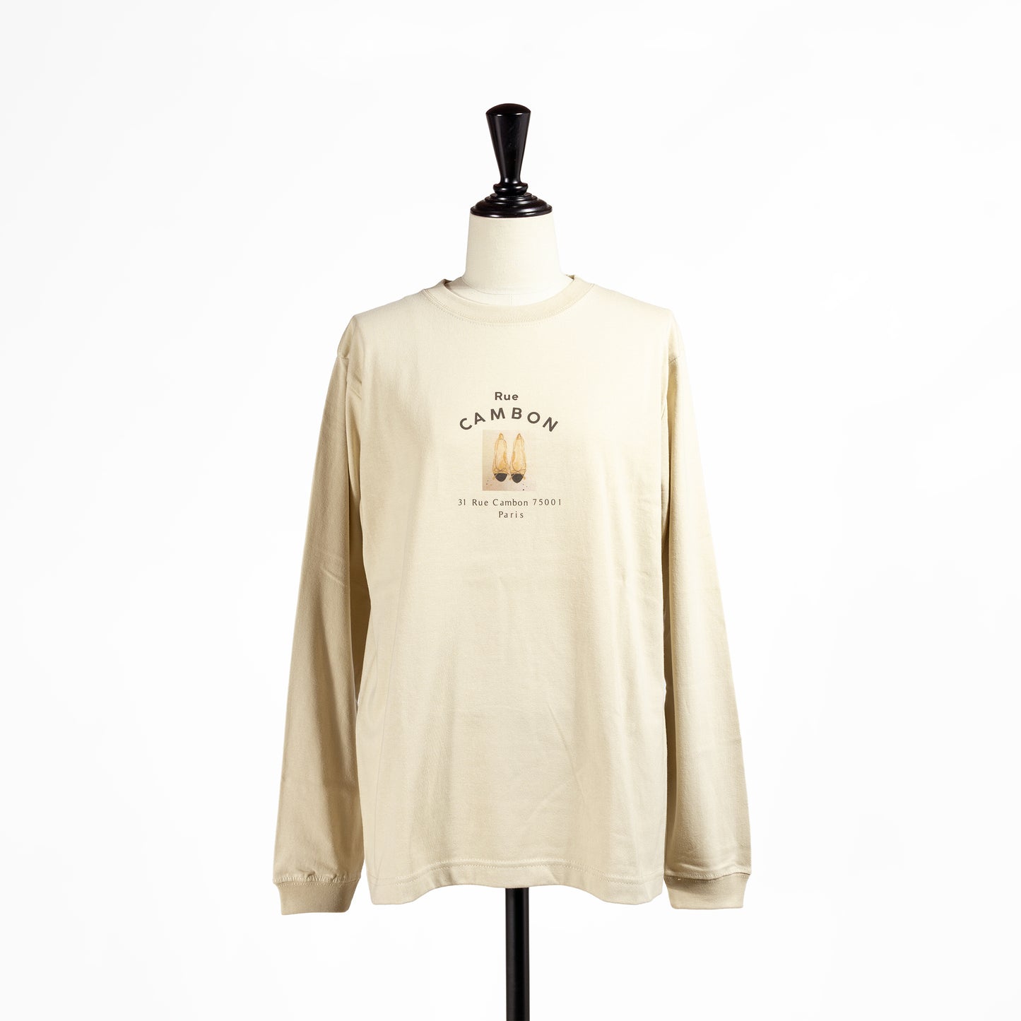 25AW ANGE IN DISGUISE プリントロングスリーブTシャツ ベージュ