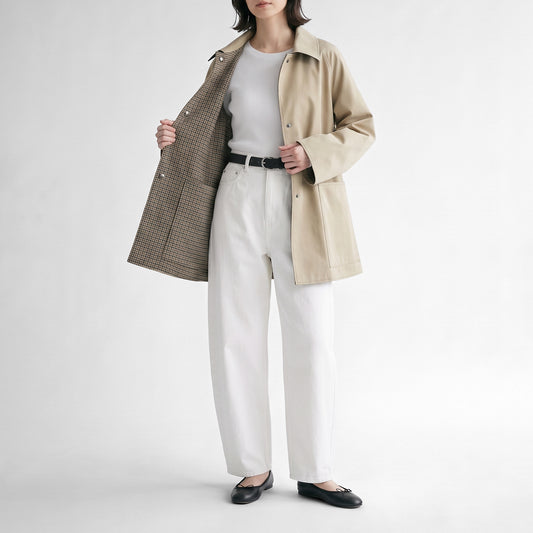 26AW TICCA リバーシブルショートコート ベージュ×モカチェック TBFA-031