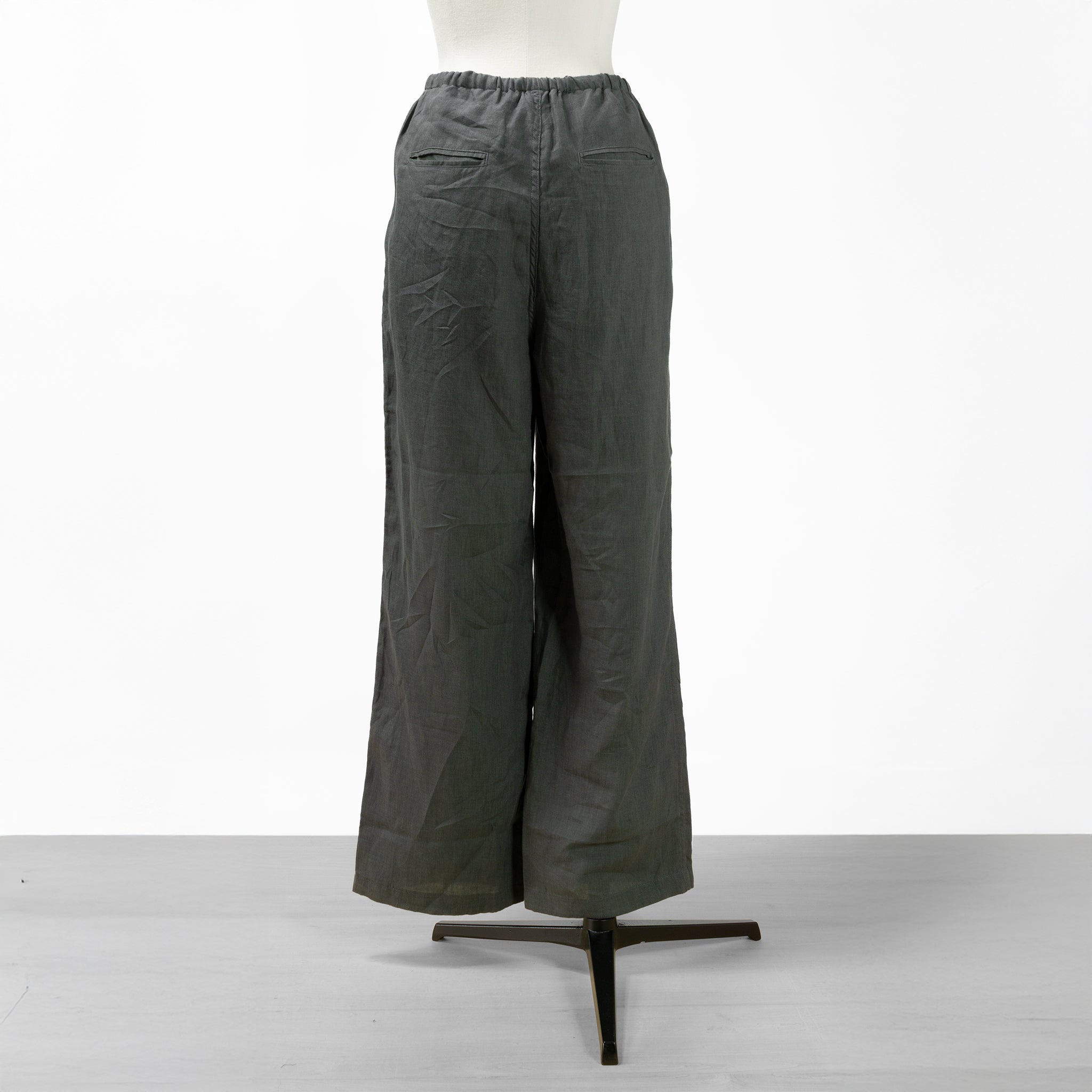 TICCA ティッカ リネン混フロントタックパンツ グレー 洗える ティッカ TICCA リネン混フロントタックパンツ グレー 洗える