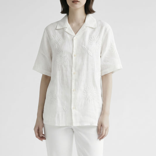 26SS Wax london ディドコットシャツ チャンキーフラワー SS26-SSS-DID-CCZ WHI