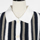 26SS Wax london ストライプクロシェ ポルトシャツ SS26-KNT-PRT-CCC-EBK