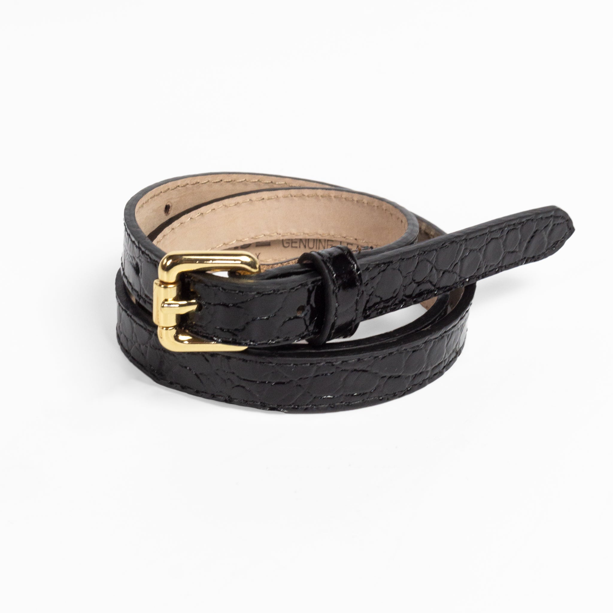 LEFIJE CROCO STAMP BELT