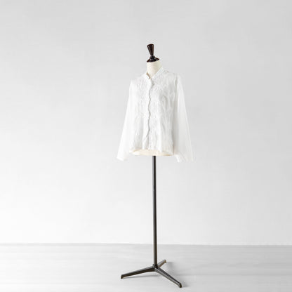 mizuiro ind LACE STAND COLLAR WIDE SHIRT